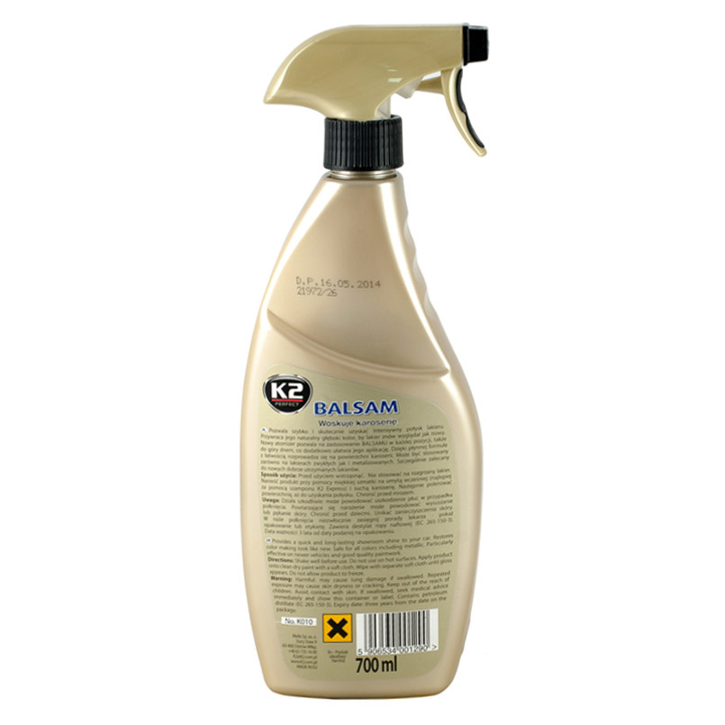 K2 BALSAM 700ml Силіконове молочко-поліроль для лаку (з розпилювачем) х8 — фото товара №2