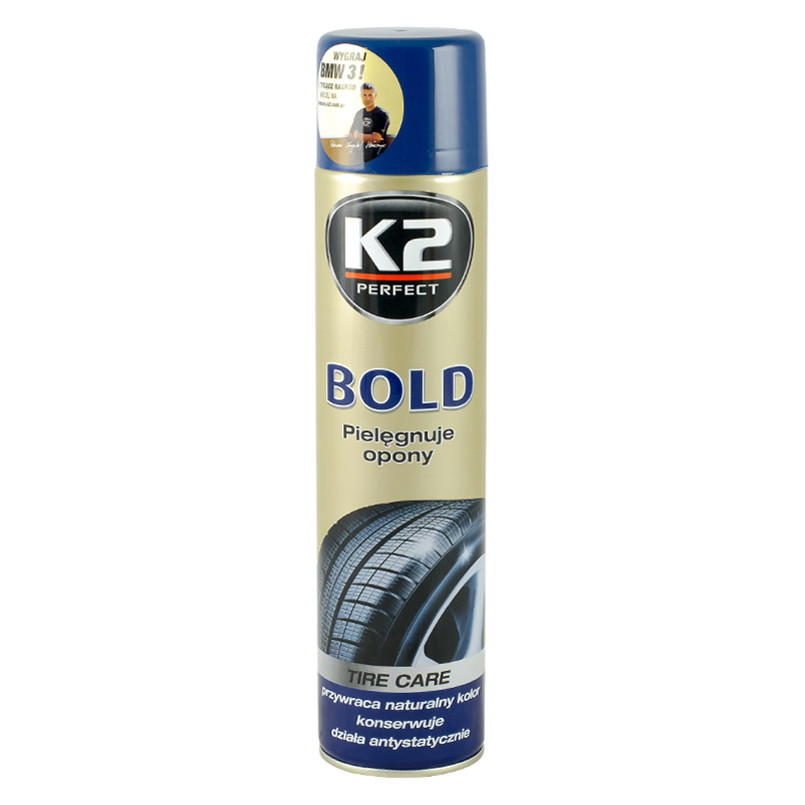 K2 BOLD 600ml SPRAY Засіб догляду за шинами (аерозоль) х12 — фото товара №1