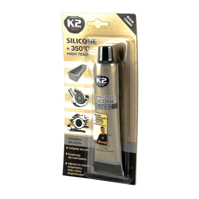 K2 SIL BLACK (BLACK SILICON +350С) 85g Силікон герметик (чорний) х12 — фото товара №2