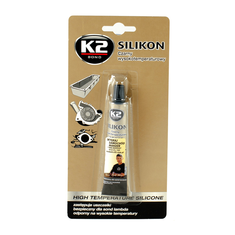 K2 SIL BLACK-BLIS (BLACK SILICON +350С) 21g Силікон герметик (чорний, блістер) х24 — фото товара №1
