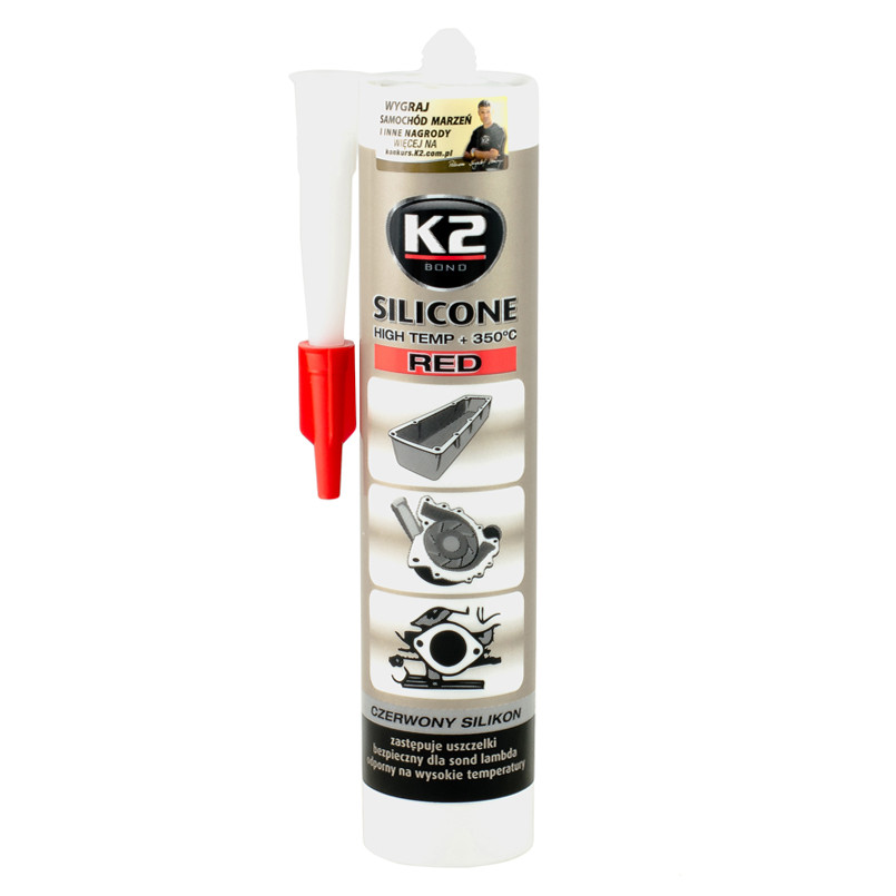 K2 SIL RED (RED SILICON +350С) 300g Силікон герметик (червоний) х15 — фото товара №1