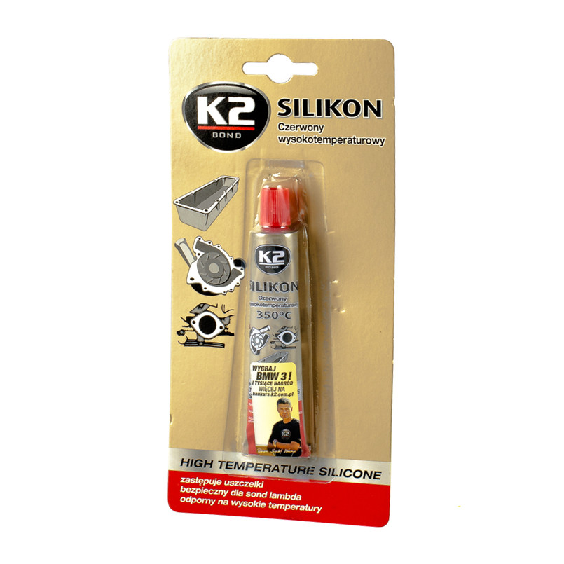 K2 SIL RED-BLIS (RED SILICON +350С) 21g Силікон герметик (червоний) блістер х24 — фото товара №4