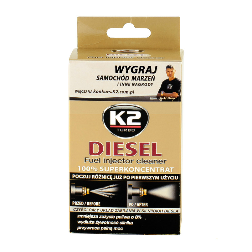 K2 TURBO DIESEL 50ml Очищувач форсунок для дизельних двигунів (індивідуальна упаковка) х12 — фото товара №1