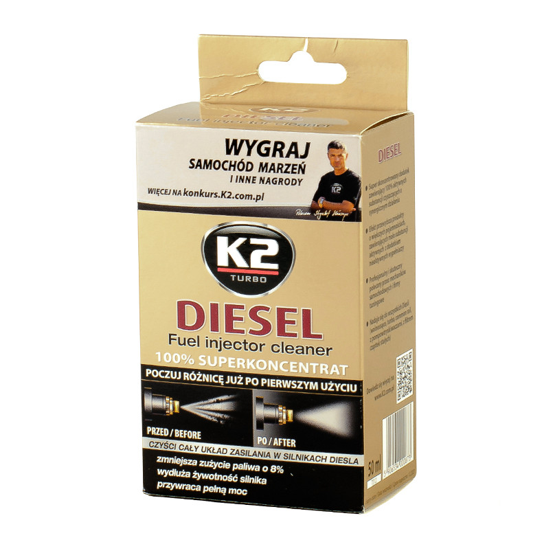 K2 TURBO DIESEL 50ml Очищувач форсунок для дизельних двигунів (індивідуальна упаковка) х12 — фото товара №2