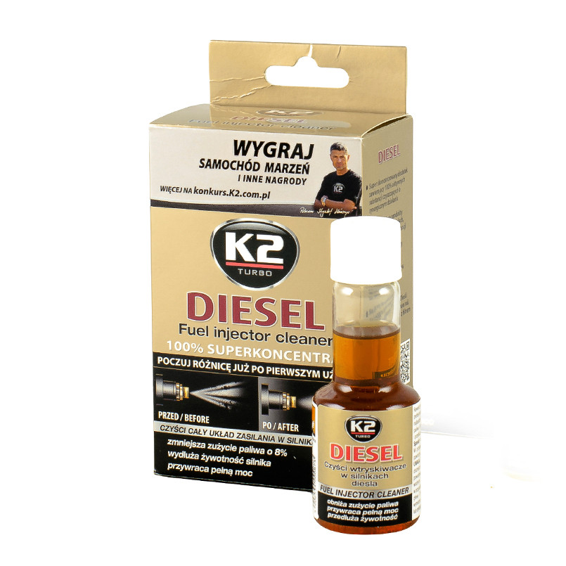 K2 TURBO DIESEL 50ml Очищувач форсунок для дизельних двигунів (індивідуальна упаковка) х12 — фото товара №3