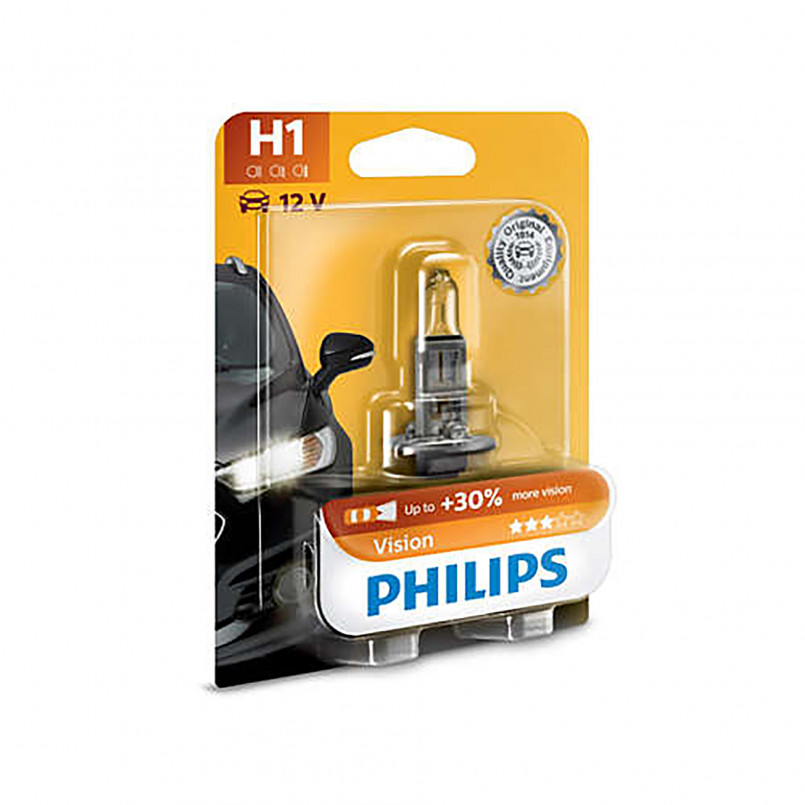 12258PRB1 (PHILIPS) H1 Vision (+30%) 12V 55W P14,5s  Blst. 1 pc. — фото товара №2