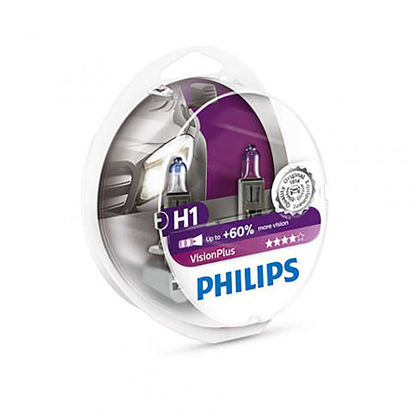 12258VPS2 (PHILIPS) H1 VisionPlus (+60%) 12V 55W P14,5s Set 2 pc. — фото товара №2