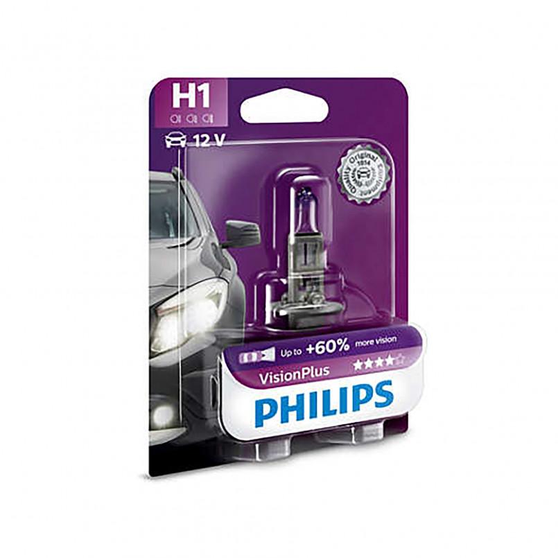12258VPB1 (PHILIPS) H1 VisionPlus (+60% ) 12V 55W P14,5s  Blst. 1 pc. — фото товара №2