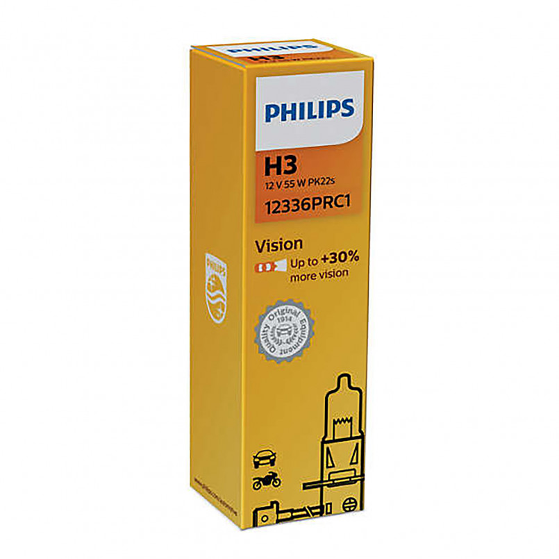 12336PRC1 (PHILIPS) H3 (+30%) Vision 12V 55W PK22s — фото товара №2