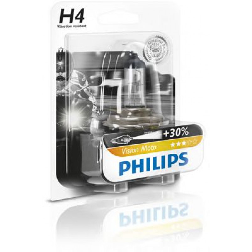 12342PRBW (PHILIPS) H4 Vision Moto (+30%) 12V 60/55W P43t-38 — фото товара №1