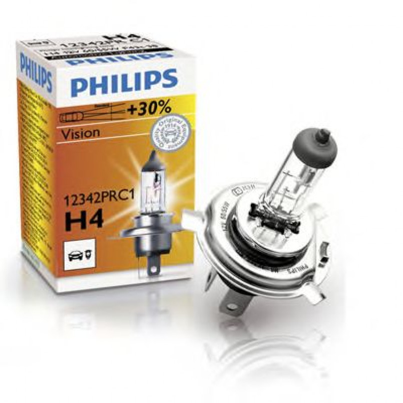 12342PRC1 (PHILIPS) H4 Vision (+30%) 12V 60/55W P43t-38 — фото товара №1