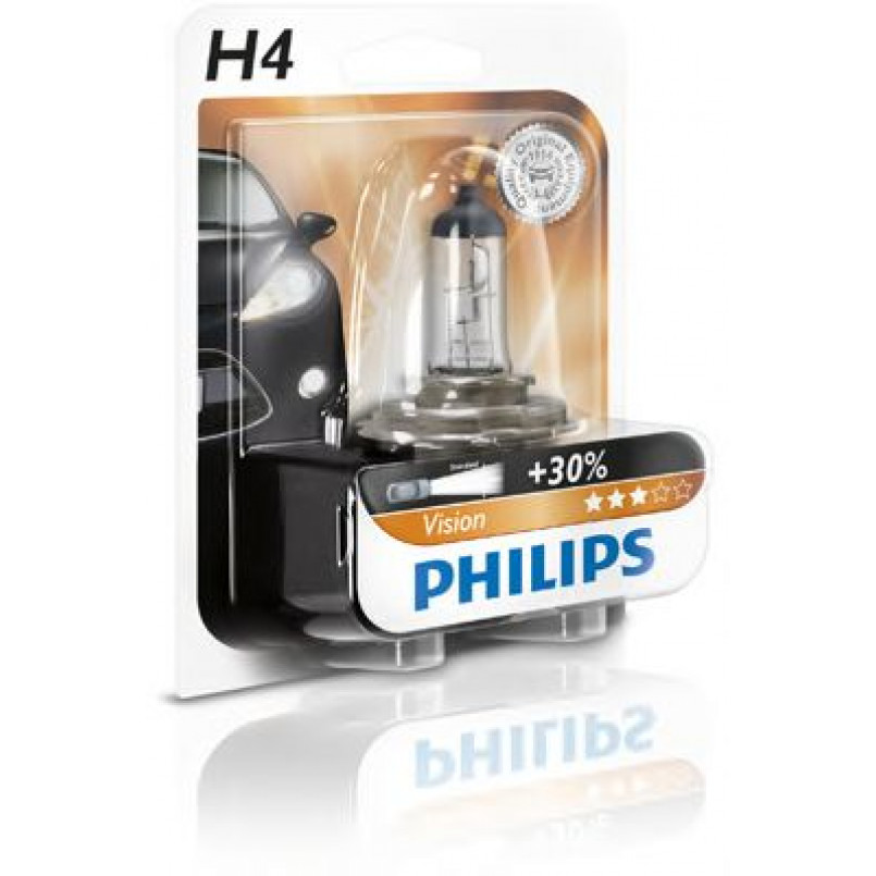 12342PRB1 (PHILIPS) H4 Vision (+30%) 12V 60/55W P43t-38  Blst. 1 pc. — фото товара №1