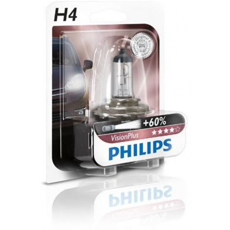 12342VPB1 (PHILIPS) H4 VisionPlus (+60%) 12V 60/55W P43t-38  Blst. 1 pc. — фото товара №1