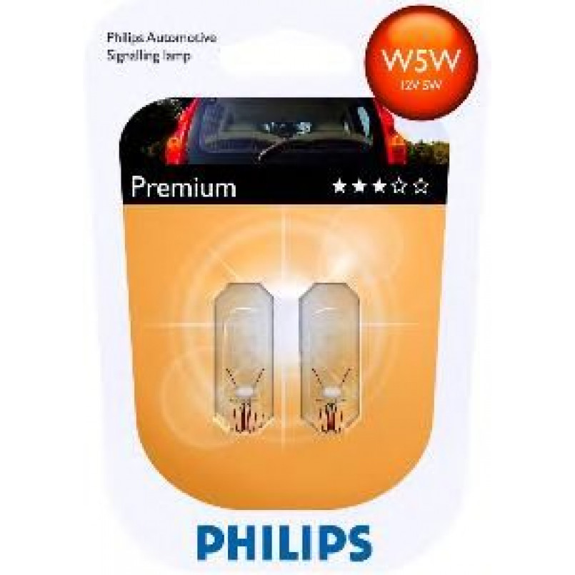 12961B2 (PHILIPS) W5W 12V 5W W2,1X9,5d, Blst. 2 pc. — фото товара №1