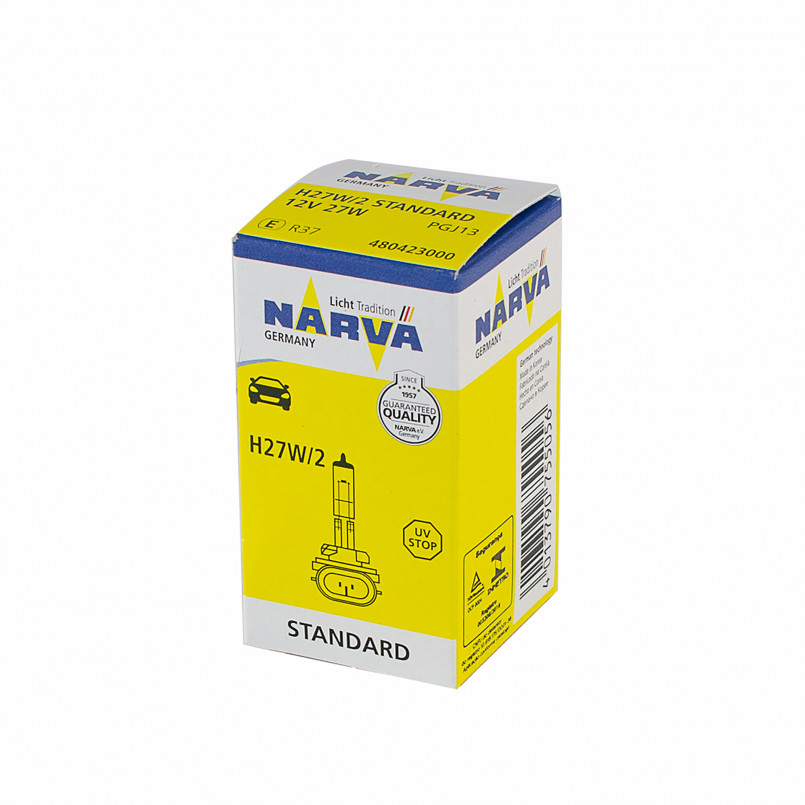 480423000 NARVA Лампа H27W/2 12V 27W PGJ13 HALOGEN MINIATURE — фото товара №2