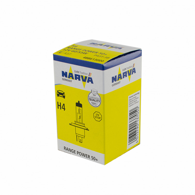 488613000 NARVA Лампа H4 12V 60/55W P43T (+50%) RANGE POWER 50+ — фото товара №2