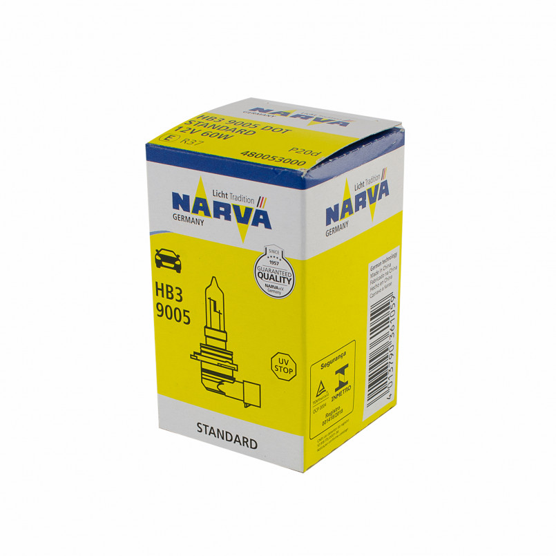 480053000 NARVA Лампа HB3 12V 60W P20d HALOGEN — фото товара №2