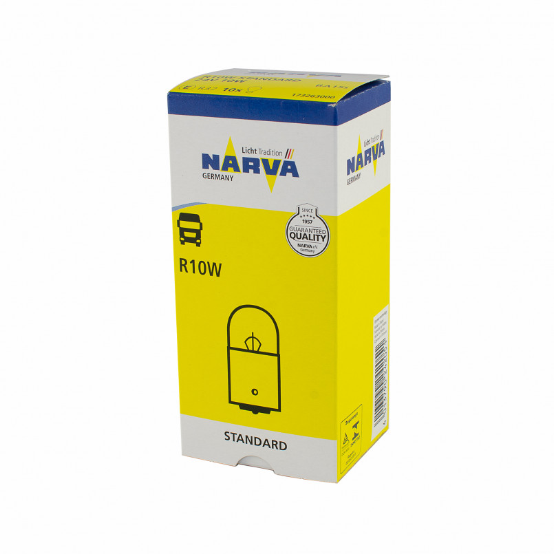 173263000 NARVA Лампа R10W 24V 10W BA15s |AUXILIARY LAMPS| (10шт) HD — фото товара №2