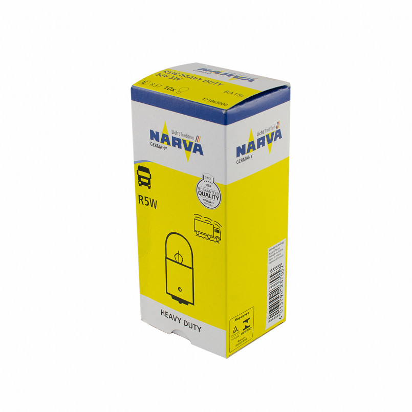 171863000 NARVA Лампа R5W HEAVY DUTY 24V 5W BA15s |AUXILIARY LAMPS| (10шт) HD — фото товара №2