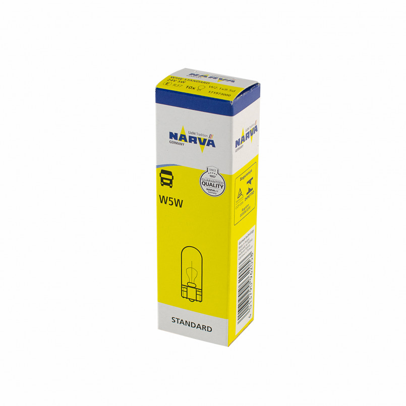 171973000 NARVA Лампа W5W 24V 5W W2,1X9,5d (10шт) HD — фото товара №2