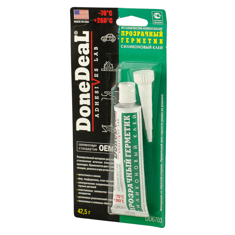 Герметик-клей для скла прозорий силіконовий   42.5 г — фото товара №2