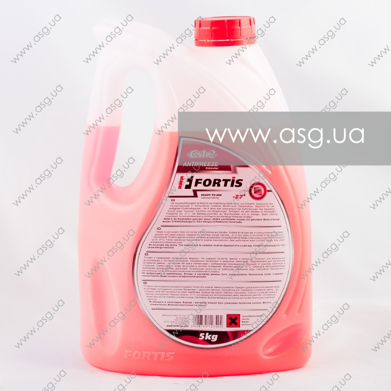 Антифриз готовий до використання  Fortis G12 Red  -37° (червоний) 5кг — фото товара №3