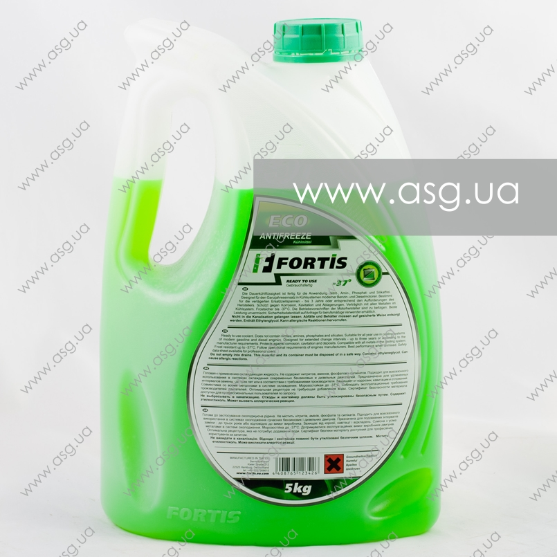Антифриз готовий до використання  Fortis ECO Green -37° (зелений) 5кг — фото товара №3