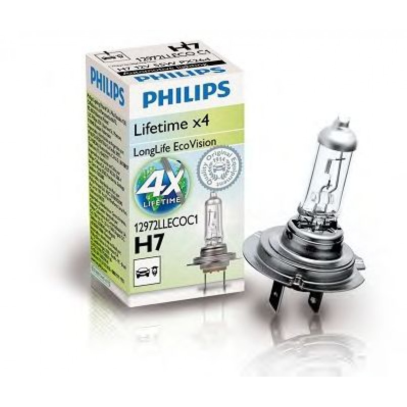 12972LLECOC1 (PHILIPS) H7 LongLife EcoVision 12V 55W PX26d — фото товара №1