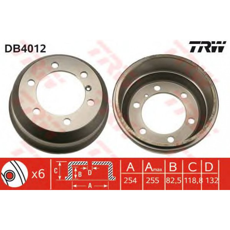 DB4012  TRW - Гальмівний барабан — фото товара №1