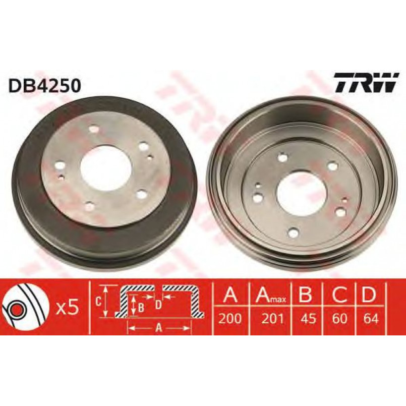 DB4250  TRW - Гальмівний барабан — фото товара №1