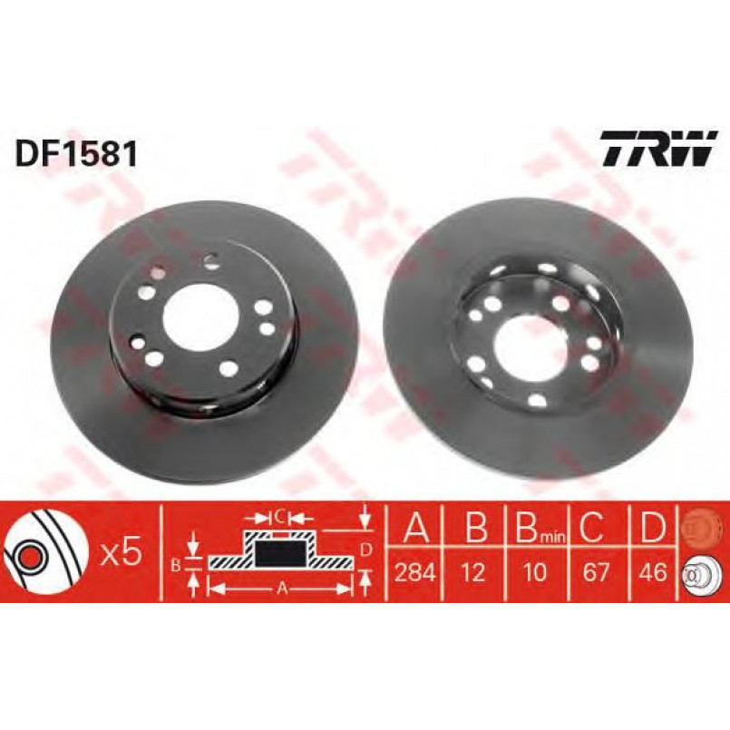 DF1581  TRW - Гальмівний диск — фото товара №1