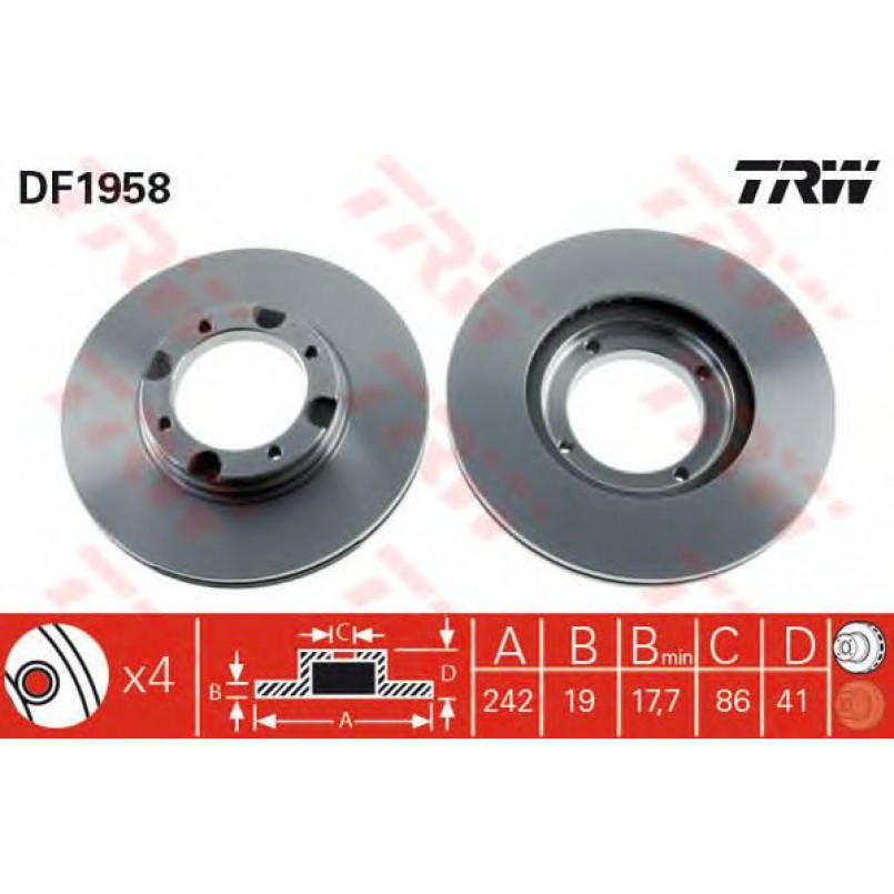 DF1958  TRW - Гальмівний диск — фото товара №1