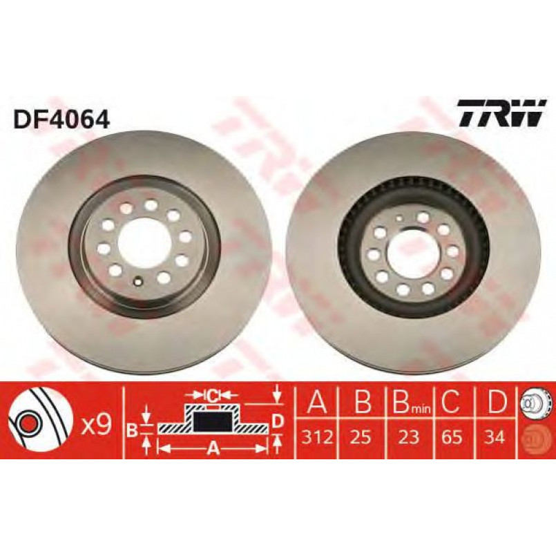 DF4064  TRW - Гальмівний диск — фото товара №1