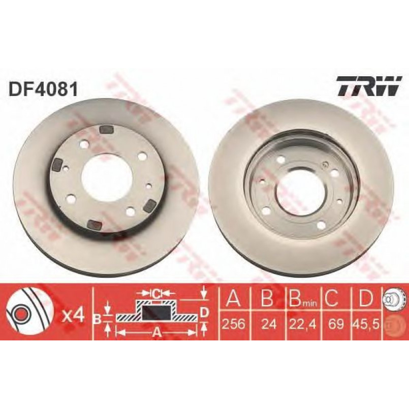 DF4081  TRW - Гальмівний диск — фото товара №1
