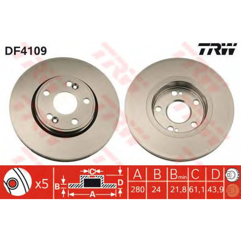 DF4109  TRW - Гальмівний диск — фото товара №1