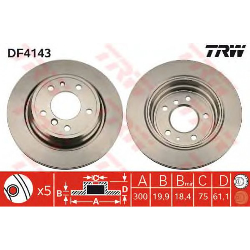 DF4143  TRW - Гальмівний диск — фото товара №1