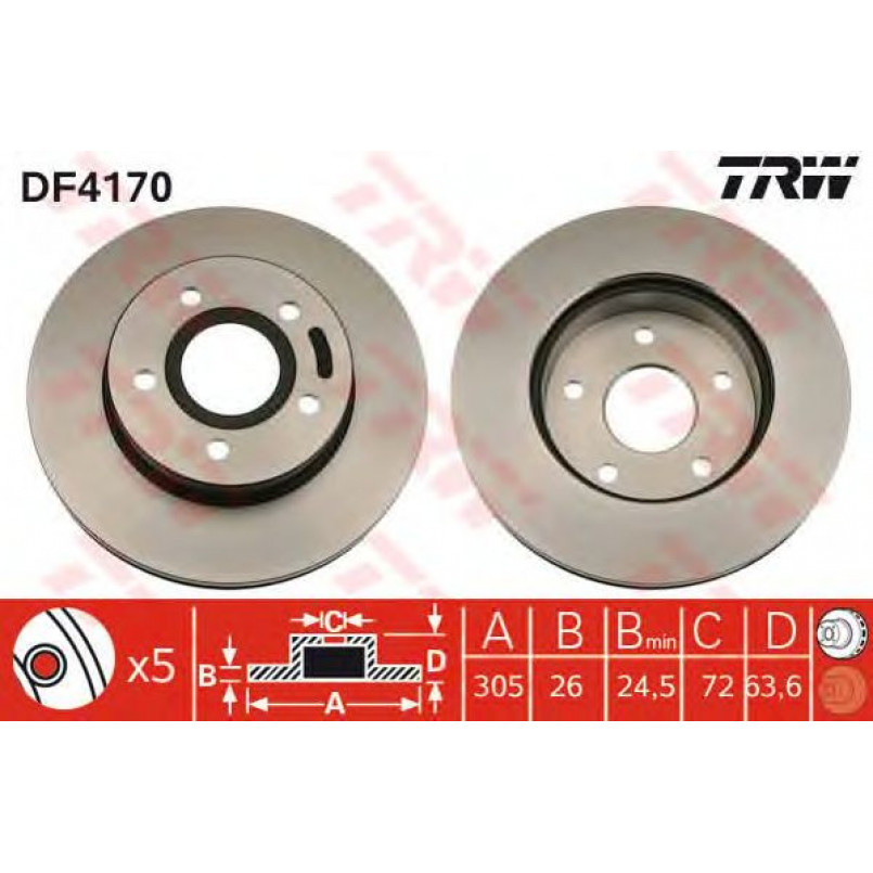 DF4170  TRW - Гальмівний диск — фото товара №1