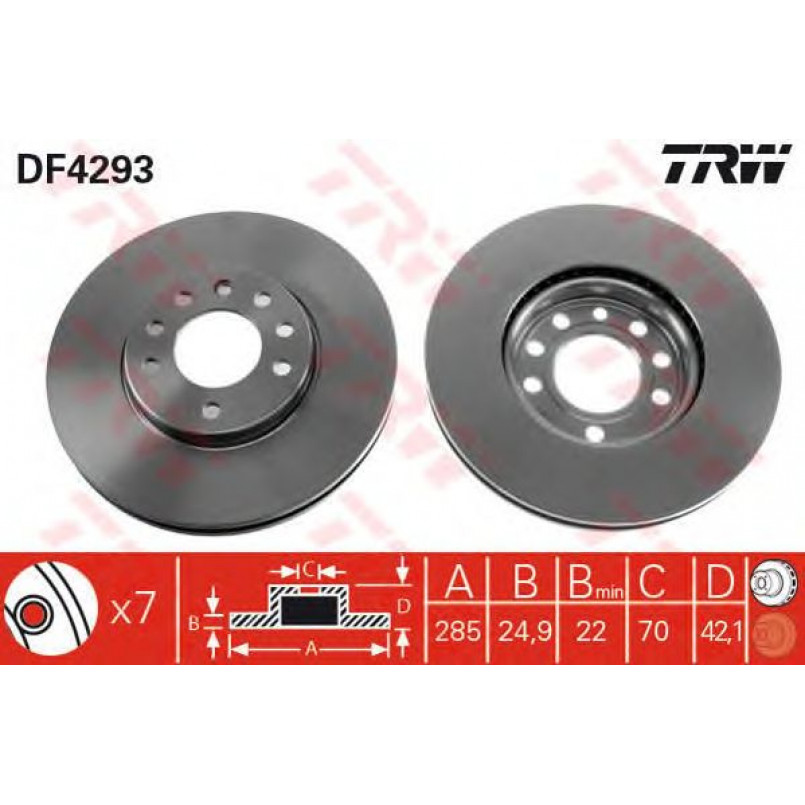 DF4293  TRW - Гальмівний диск — фото товара №1