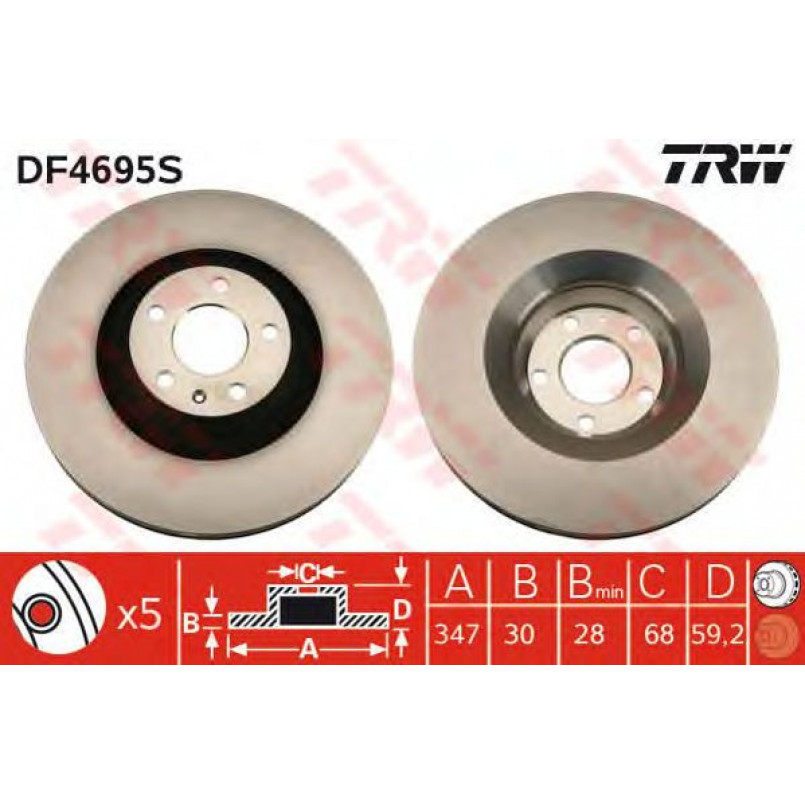 DF4695S  TRW - Гальмівний диск — фото товара №1