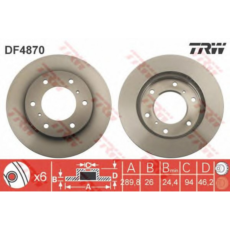 DF4870  TRW - Гальмівний диск — фото товара №1