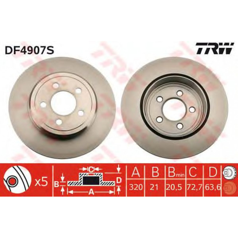 DF4907S  TRW - Гальмівний диск — фото товара №1
