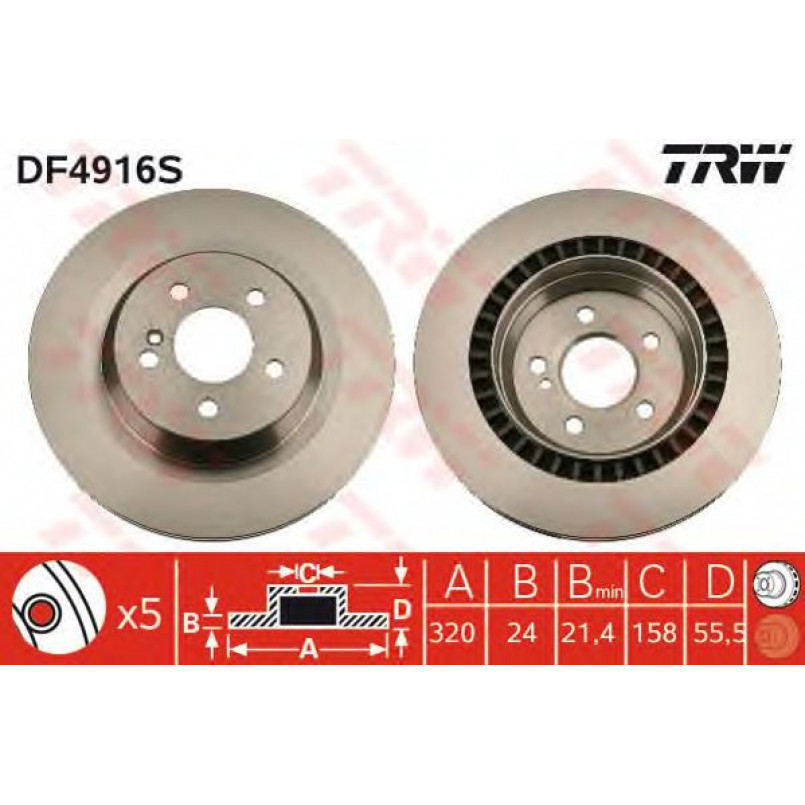 DF4916S  TRW - Гальмівний диск — фото товара №1