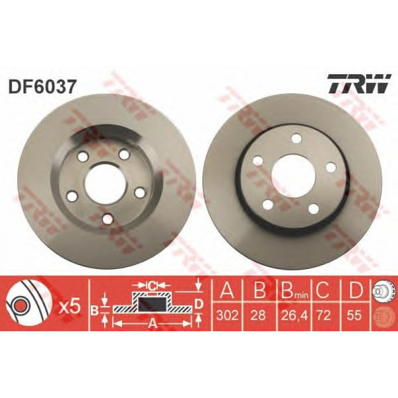 DF6037  TRW - Гальмівний диск — фото товара №1