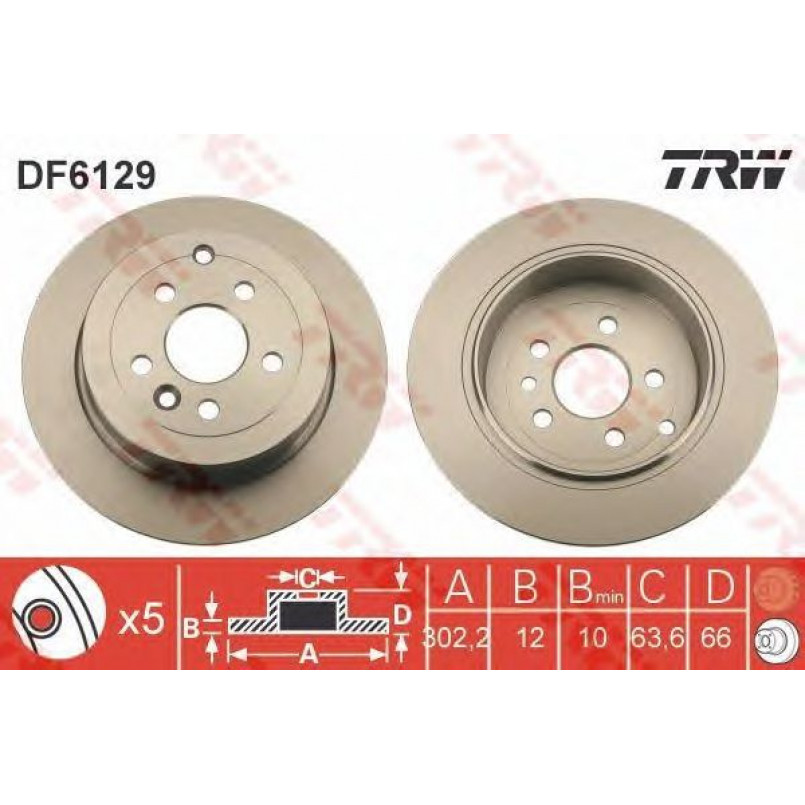 DF6129  TRW - Гальмівний диск — фото товара №1
