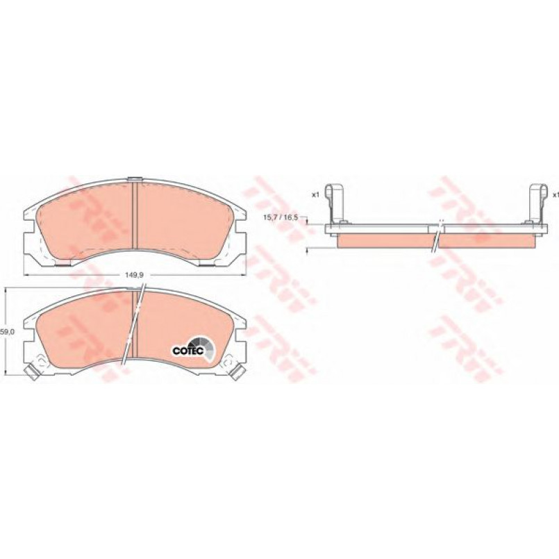 GDB1126  TRW - Гальмівні колодки до дисків — фото товара №1