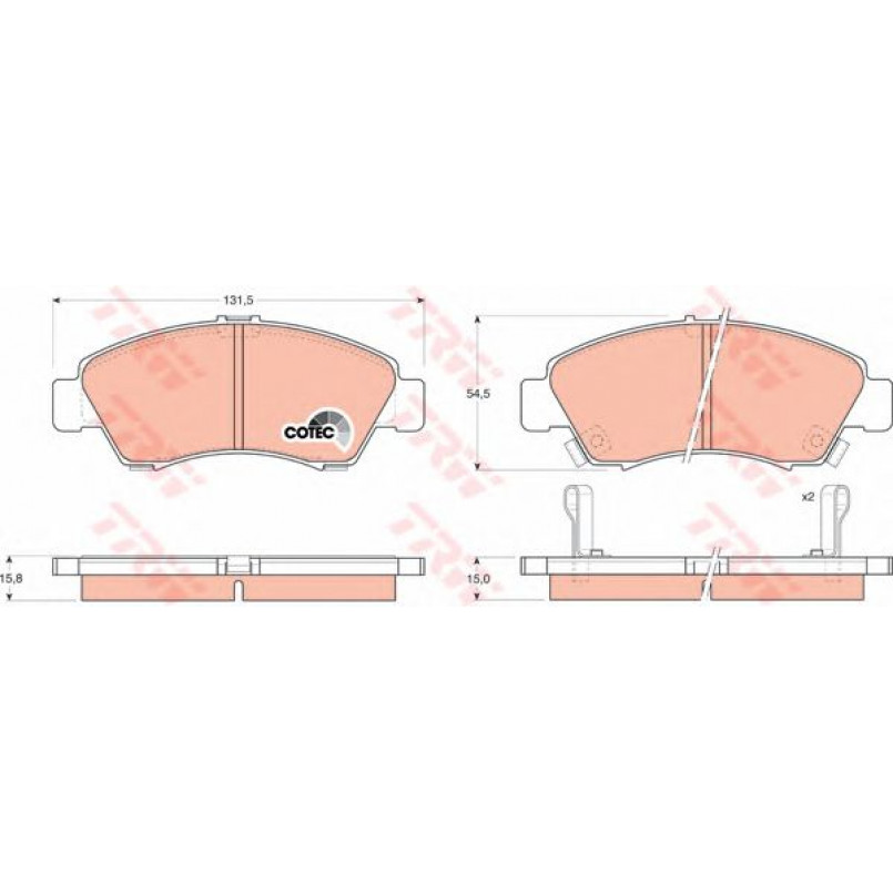 GDB1164  TRW - Гальмівні колодки до дисків — фото товара №1