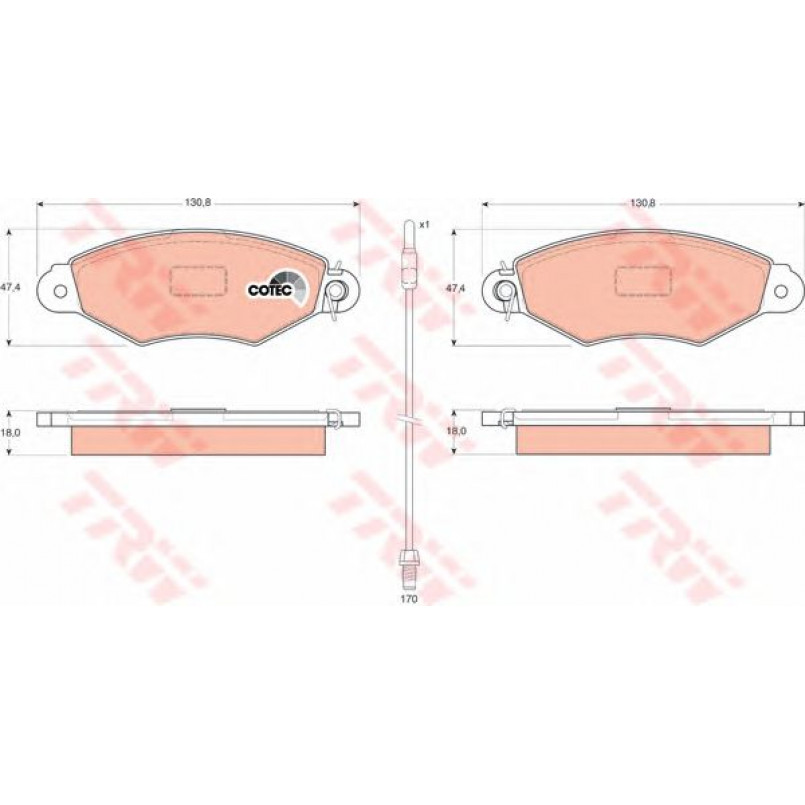 GDB1402  TRW - Гальмівні колодки до дисків — фото товара №2
