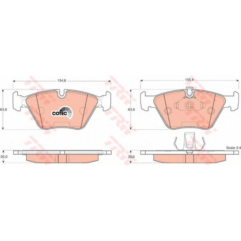 GDB1404  TRW - Гальмівні колодки до дисків — фото товара №1