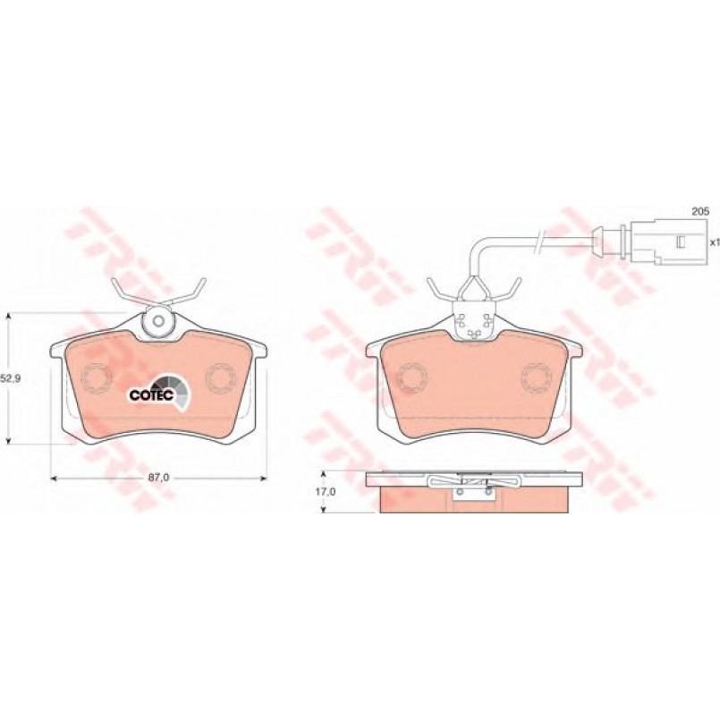 GDB1415  TRW - Гальмівні колодки до дисків — фото товара №1