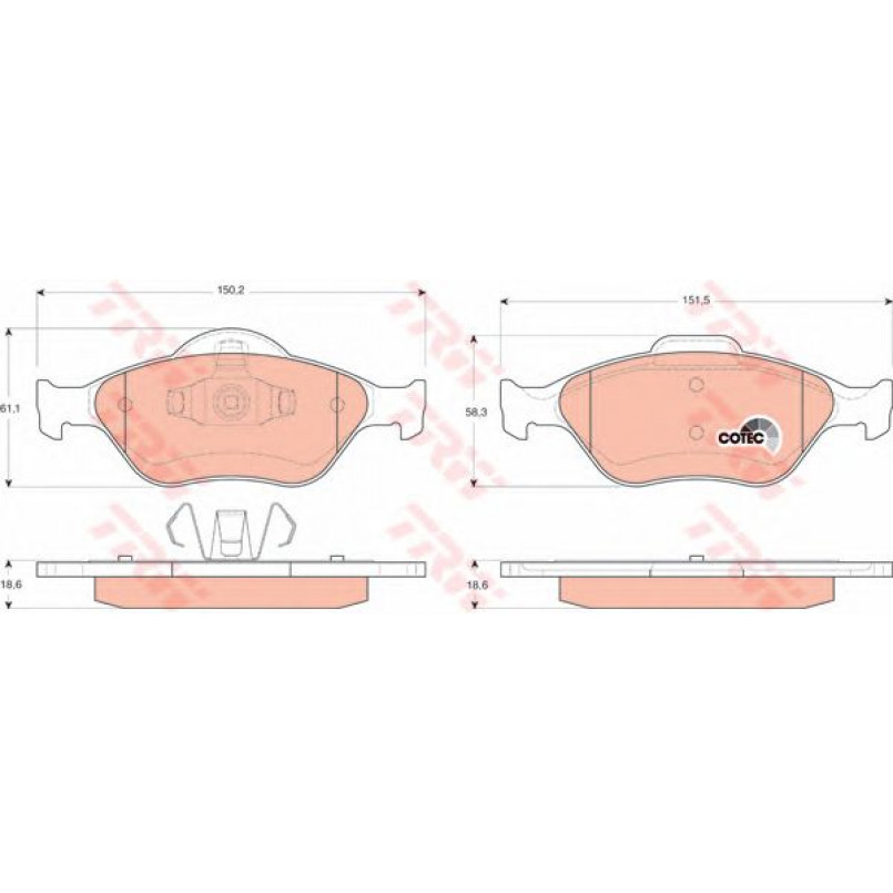 GDB1419  TRW - Гальмівні колодки до дисків — фото товара №1